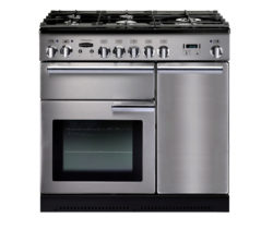 RANGEMASTER Professional 90 Dual Fuel Range Cooker - Stainless Steel & Chrome